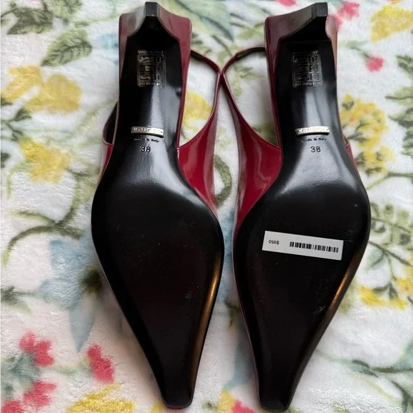 NWT - Gucci Burgundy Patent Leather Slingbacks - Size 38 - Picture 9 of 10